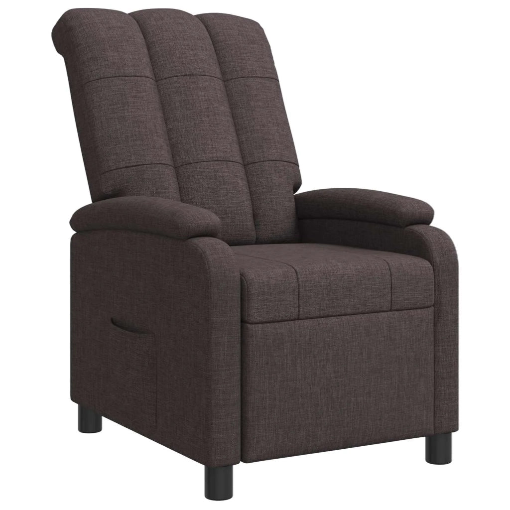 Divano Sedia-Poltrona reclinabile Marrone Scuro Tessuto 837994
