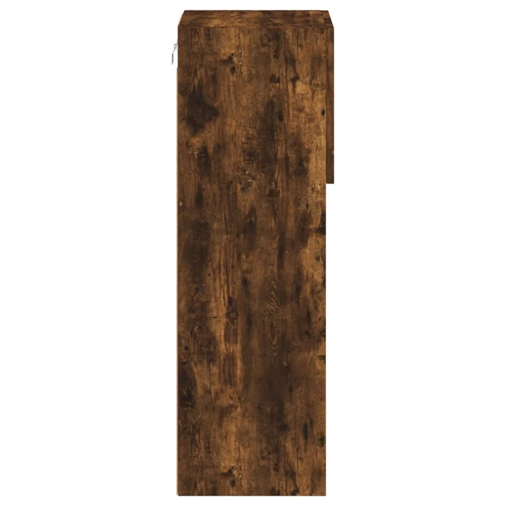 Mobile TV multimediale mensola TV credenza mobile TV per sala da pranzo soggiorno camera da letto con luci LED rovere affumicato 30,5 x 30 x 90 cm marrone 02_0026739