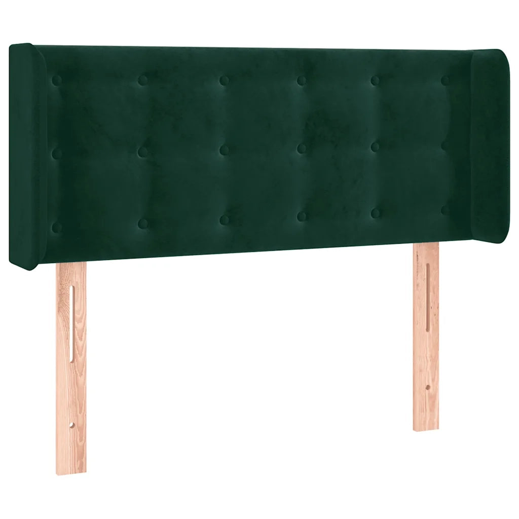 Testiera | Testata a LED Verde scuro 93x16x78/88 cm in Velluto