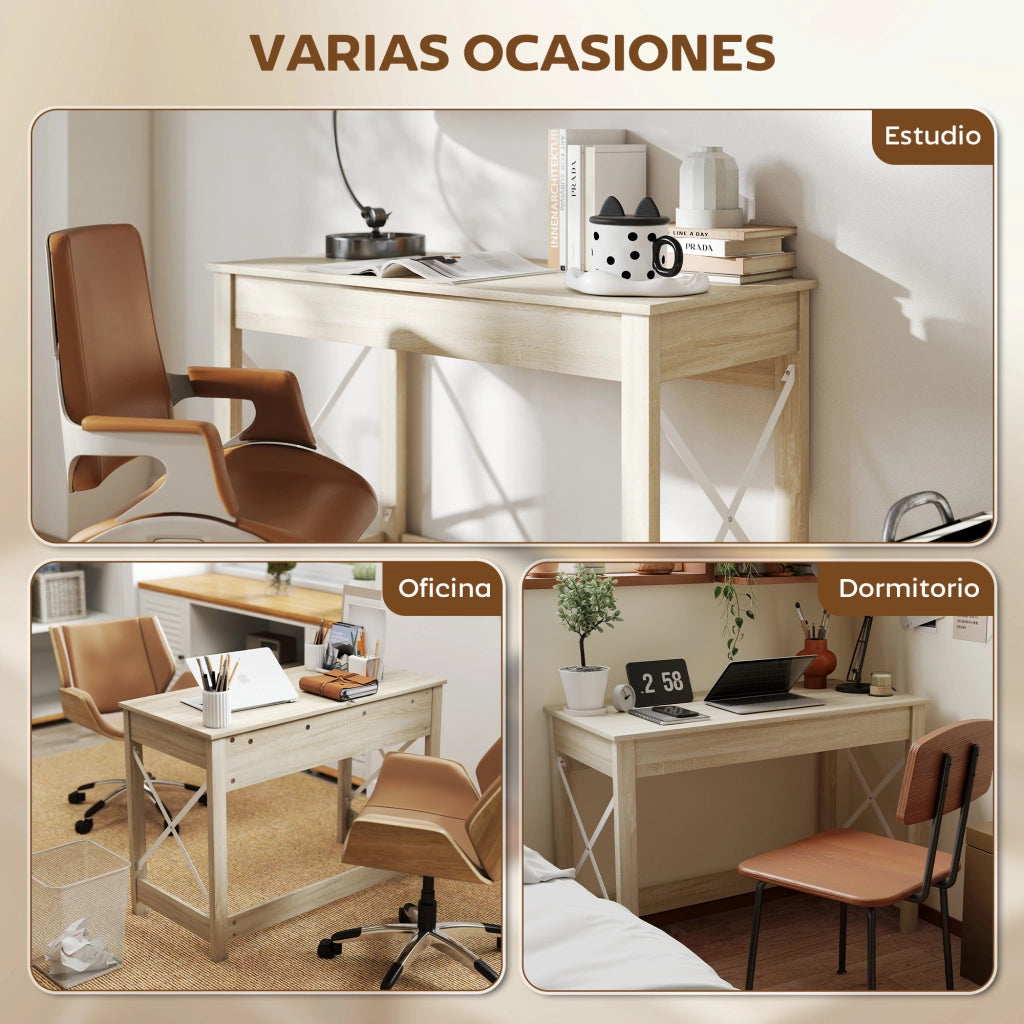 Scrivania Moderna ¨C Zephmum ¨C Legno Rovere 105x50x76 cm