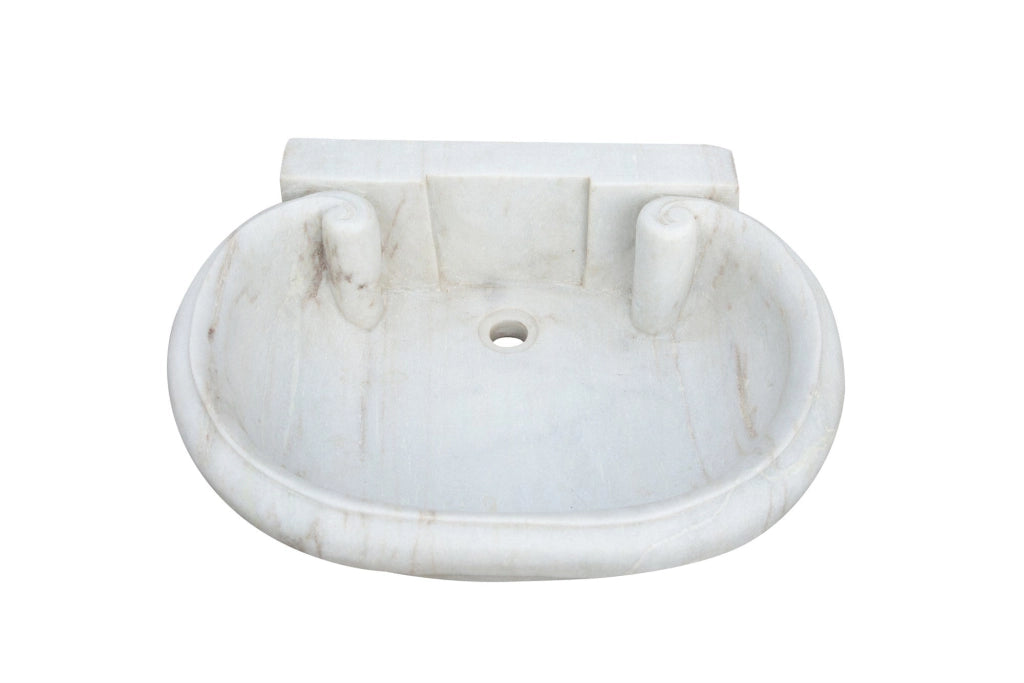 Biscottini Lavandino in marmo bianco Vasca realizzata completamente Offerta Speciale