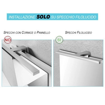 Lampada LED per specchio con luce naturale e trasformatore incluso