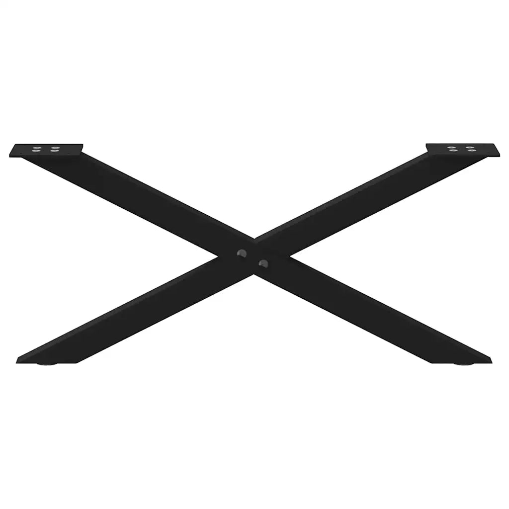 Gambe per Tavolino da Caffè a Forma di X 2 pz Nere 70x(30-31) cm Acciaio 4012884