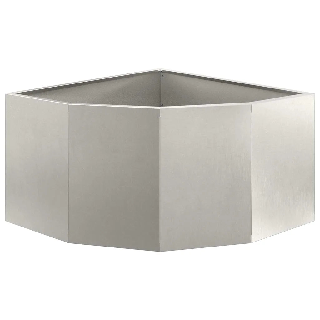 Vaso d'angolo-Fioriera-Contenitore per Piante Argento 60 x 60 x 35 cm Acciaio inossidabile
