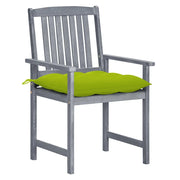Sedie da Giardino con Cuscini 4 pz | Sedie da Esterno in Massello di Acacia Grigio