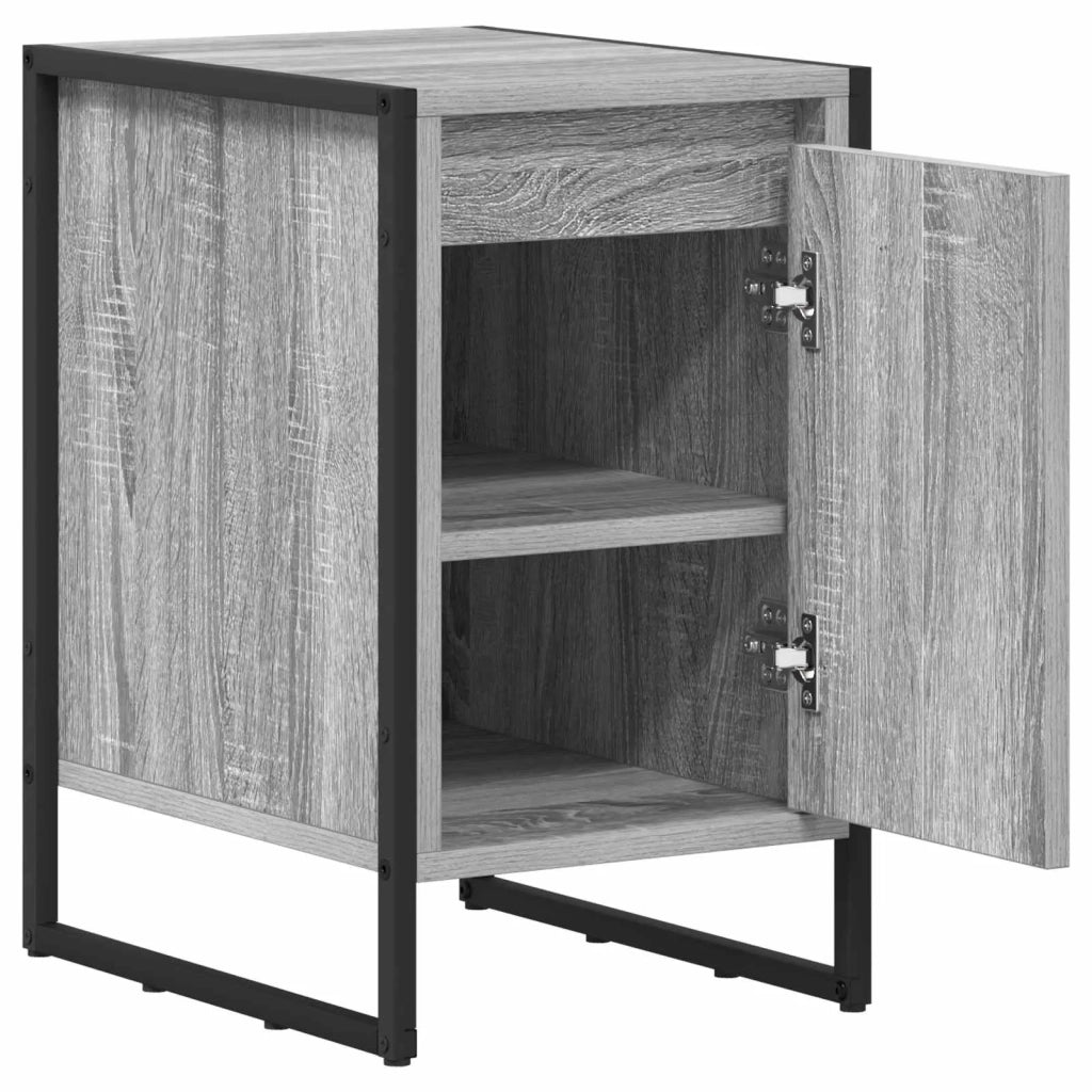 Comodino 2 pz-Set di 2 Tavolino da notte Grigio Sonoma 39,5 x 30 x 50 cm
