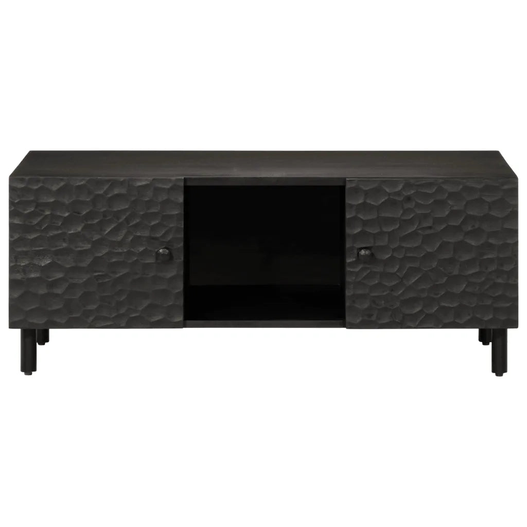Tavolino da salotto | Tavolino da caff¨¨ | Tavolino da Soggiorno Nero 100x54x40cm in Legno Massello di Mango