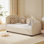 LETTO a forma di fiore 90x200 cm in velluto beige