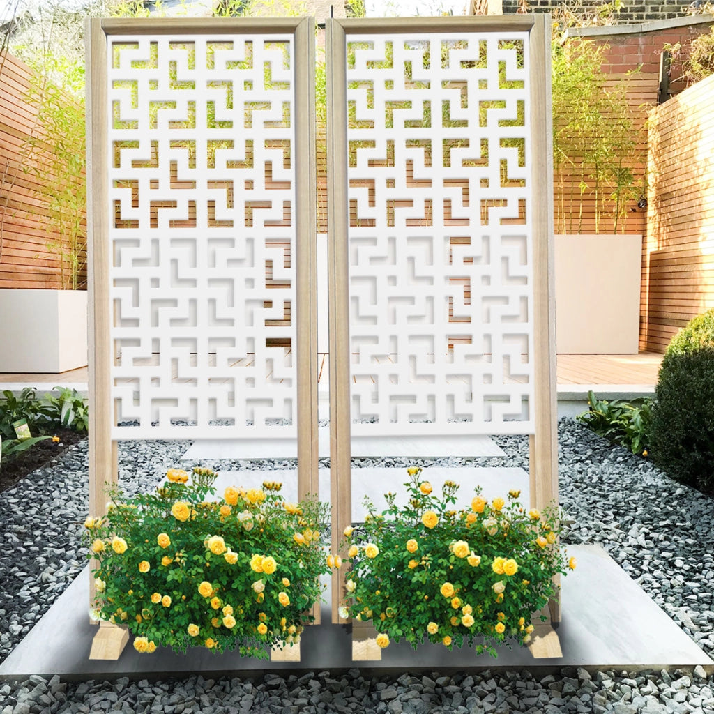 LABYRINTH L - Separè - Paravento modulabile - 70x190cm - in Legno e PVC Colore: bianco