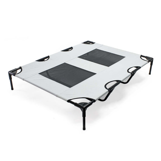 Brandina per cani e gatti 122x93x20cm, portata 60kg, cuccia grigia, lettino da esterno per animali