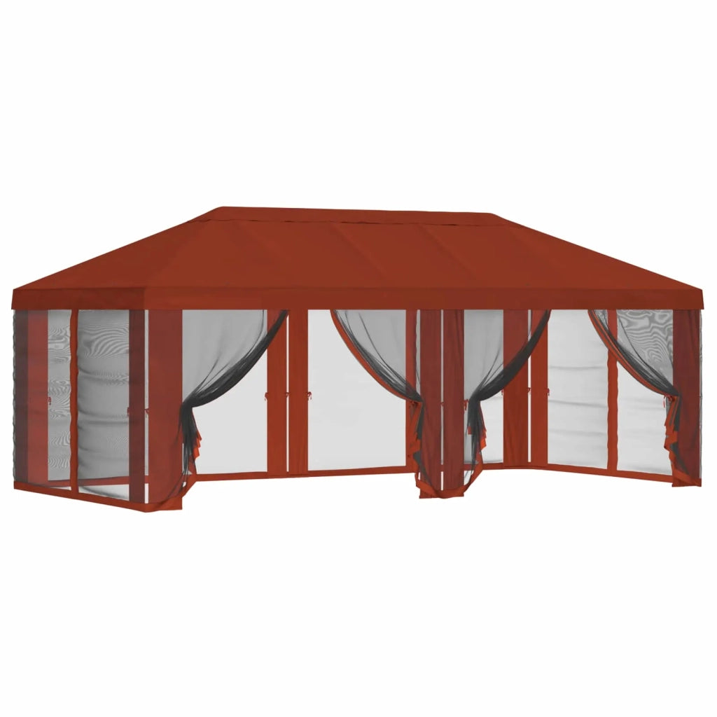 Copertura Gazebo con Pareti Laterali 6 x 3 m Terracotta 900413