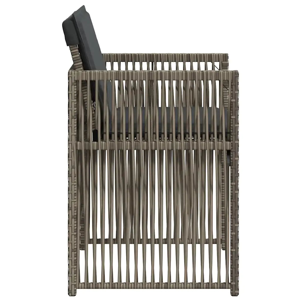 Sedie da Giardino con Cuscini 4 pz | Sedie da Esterno Grigio in Polyrattan
