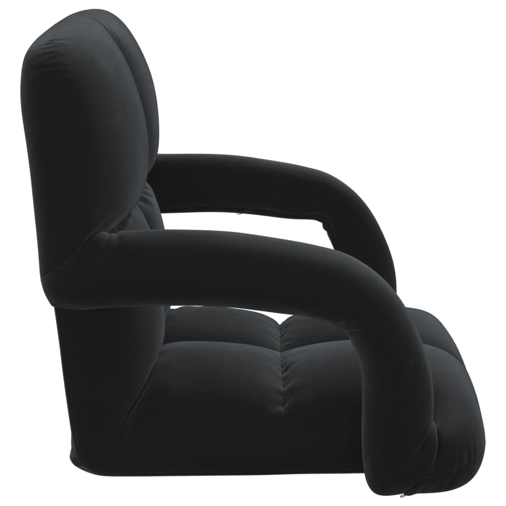 Sedia da Pavimento Nero 58 x 62 x 58 cm Velluto 42028138
