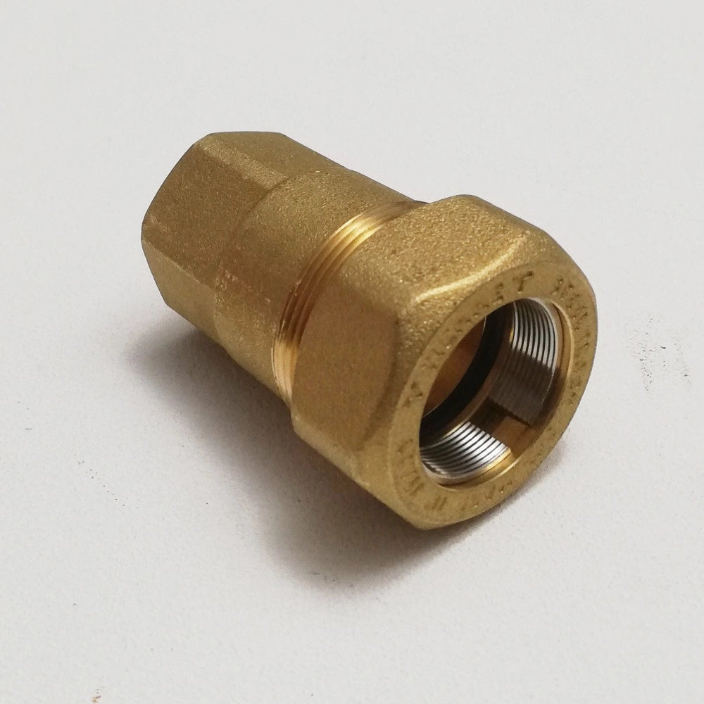 Raccordo 27x3/4'' diritto f di ottone a stringere per tubi di acciaio