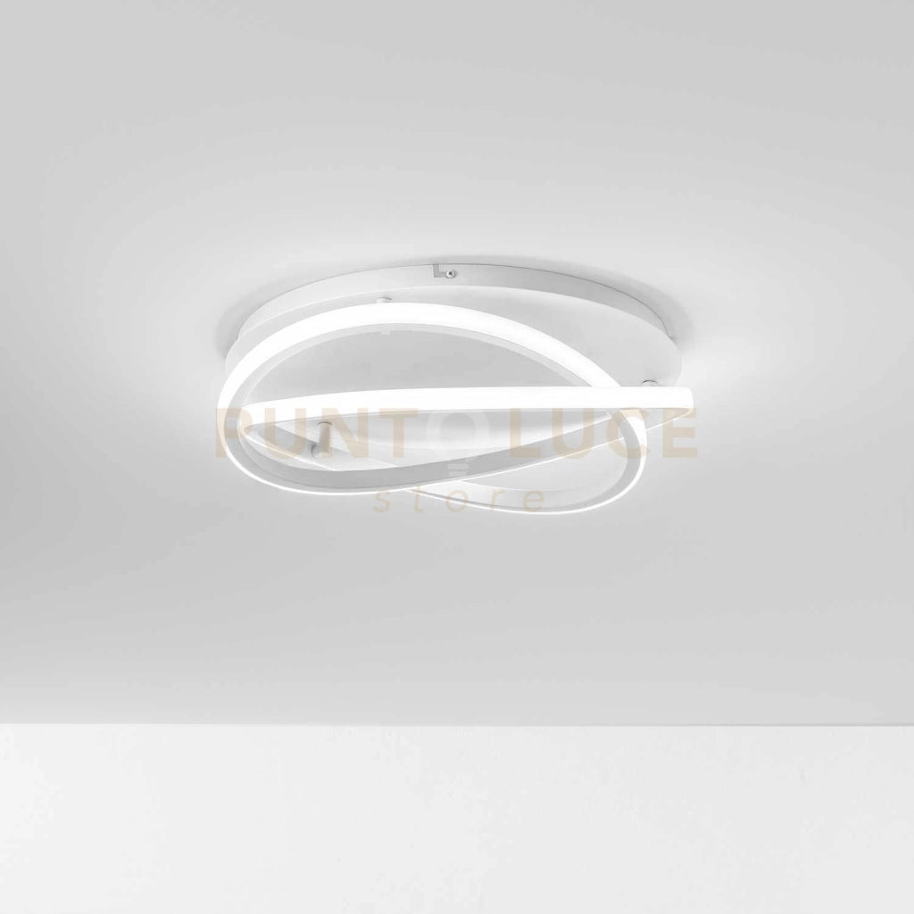 ATIA P/P -LAMPADARIO A SOFFITTO BIANCO A LED 3000K 2100LM 40W IN ALLUMINIO E SILICONE DIMMERABILE D.45CM