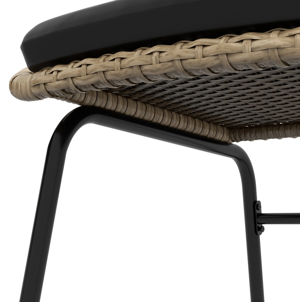 Set da giardino in rattan giallo con tavolo rotondo e 2 sedie