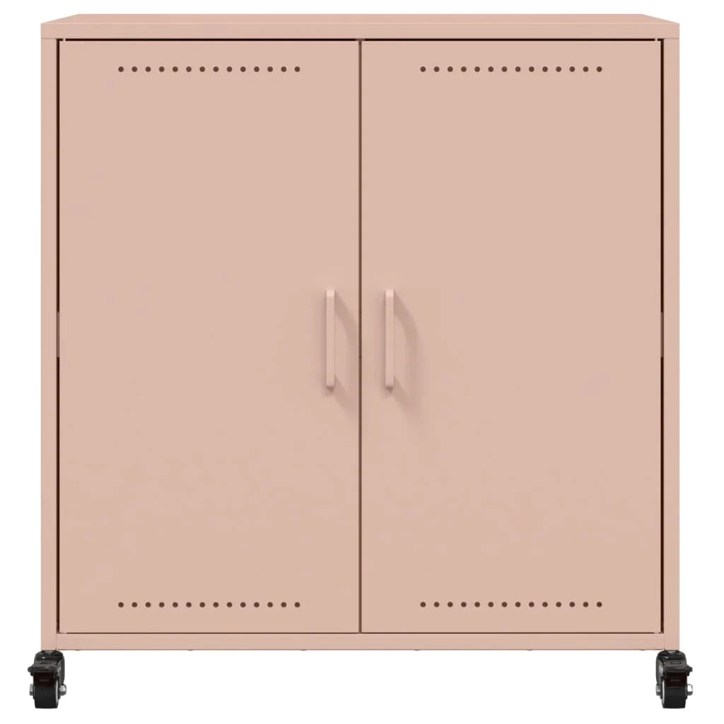 Credenza cassettiera armadio mobile contenitore organizer per cucina soggiorno salotto 68,5 x 39 x 72 cm acciaio rosa 02_0036212