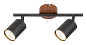 Faretto soffitto/parete 2 luci rovere/nero GU10 Rabalux Edmund