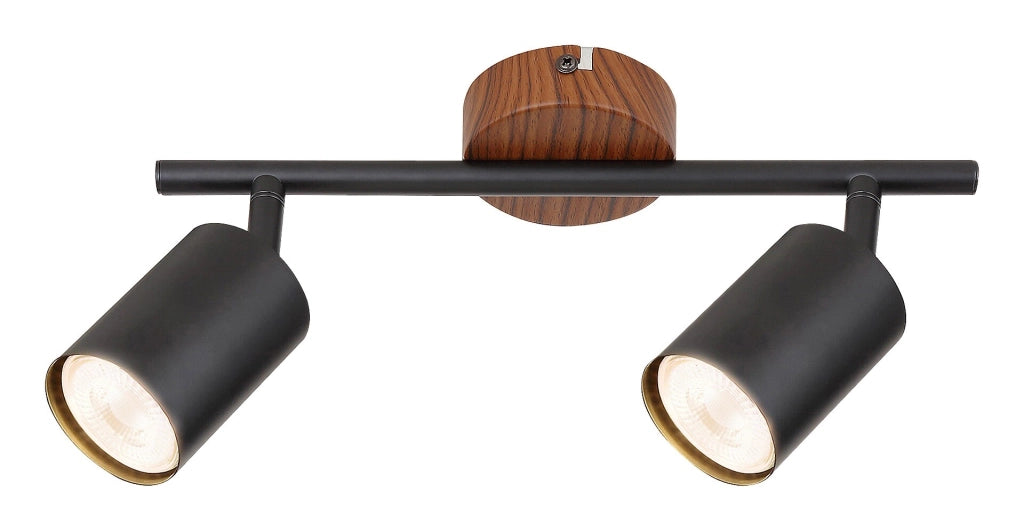 Faretto soffitto/parete 2 luci rovere/nero GU10 Rabalux Edmund
