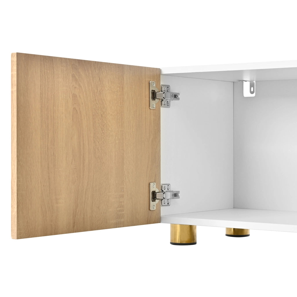 Mobile TV con 4 ante e vani; per soggiorno; in MDF e pannello truciolare; 180×35×40 cm
