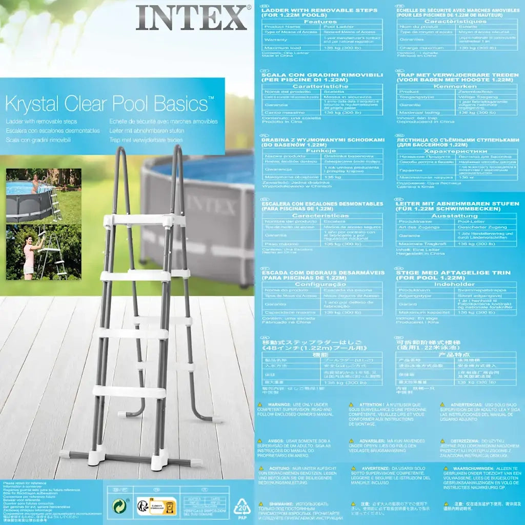 INTEX Scala di Sicurezza a 4 Gradini per Piscina 122 cm 3202929
