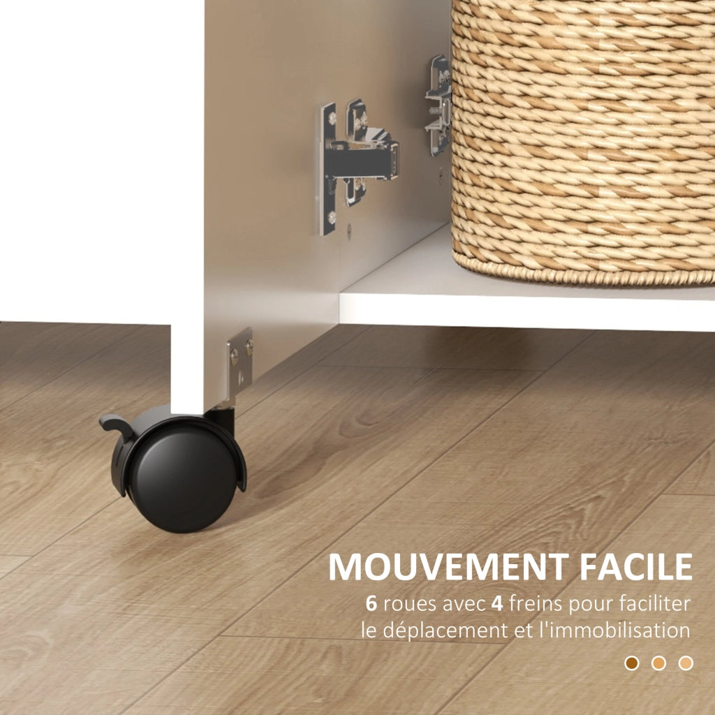 Tavolo da cucina pieghevole con 2 cassetti ¨C zephmum ¨C bianco e rovere 90x90x75