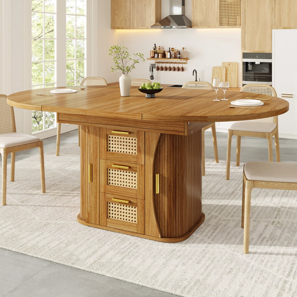 TAVOLO Allungabile 118-158 cm in MDF Effetto Rovere