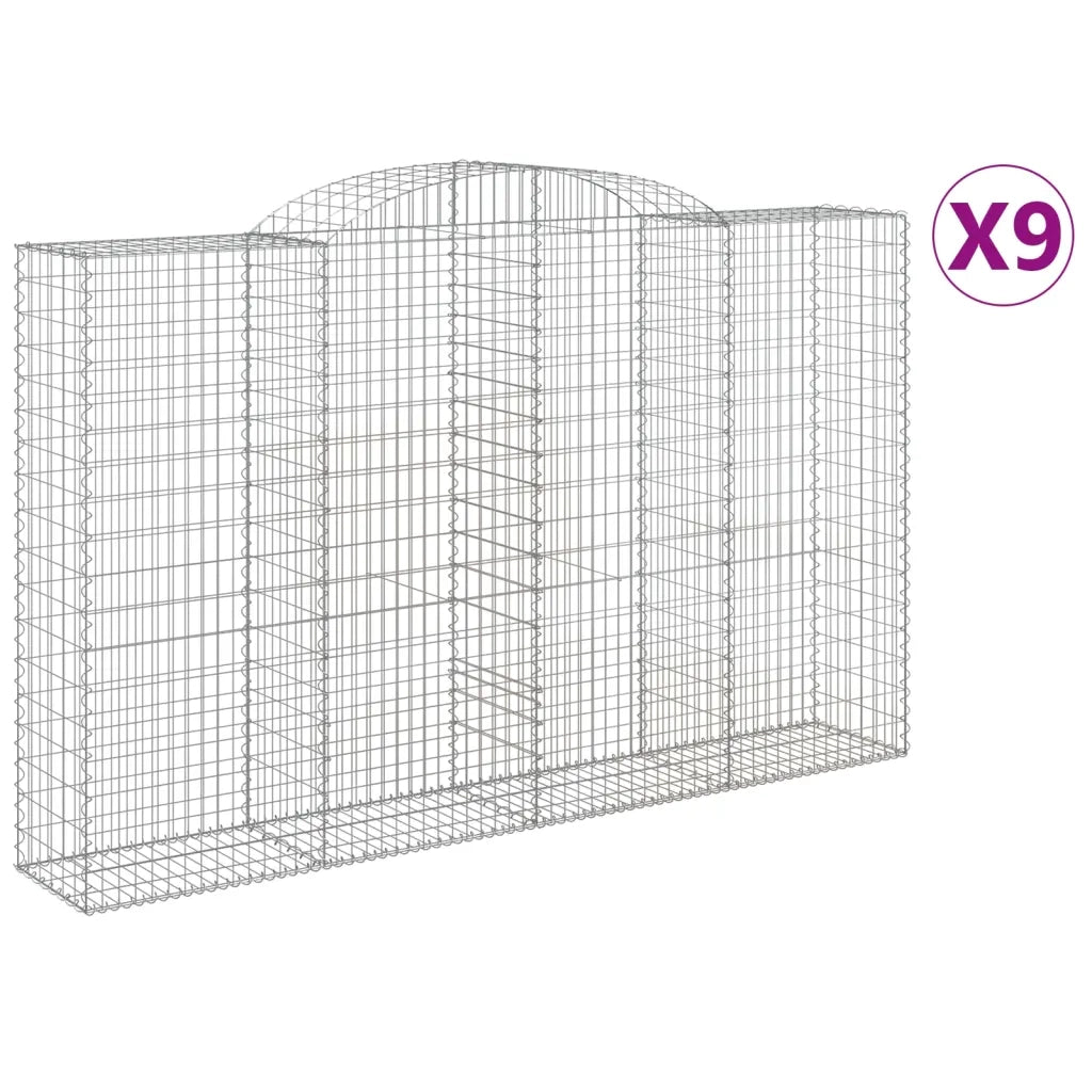 Cesti Gabbioni ad Arco 9 pz 300x50x180/200 cm Ferro Zincato 3146780