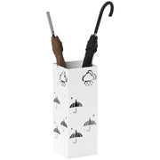 Portaombrelli in Acciaio con Bandeja e Ganci ¨C zephmum ¨C 15,5x15,5x41 cm Bianco
