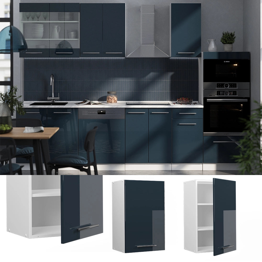 Vicco Pensile da cucina Blu scuro lucido 45 cm