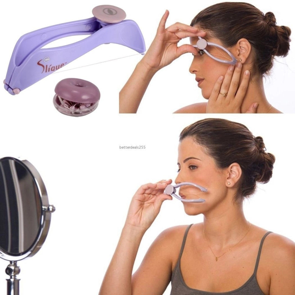 Trade Shop - Depilatore Epilatore Donna Rimuovi Peli Viso Roller A Molla Filo Arabo Slique -