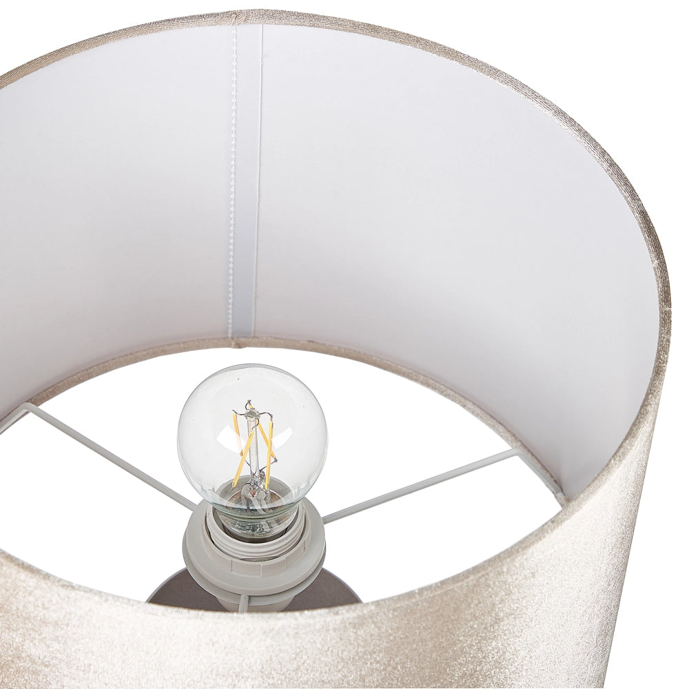 Lampada da Tavolo dorato Ceramica 50 cm Motivo Geometrico Velluto Tamburo Paralume Comodino Soggiorno Camera da Letto Illuminazione Glamour