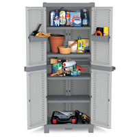 Armadio in Resina Antiurto Terry Wave 2A 70X44X181Cm 2 Ante 5 Ripiani da Esterno