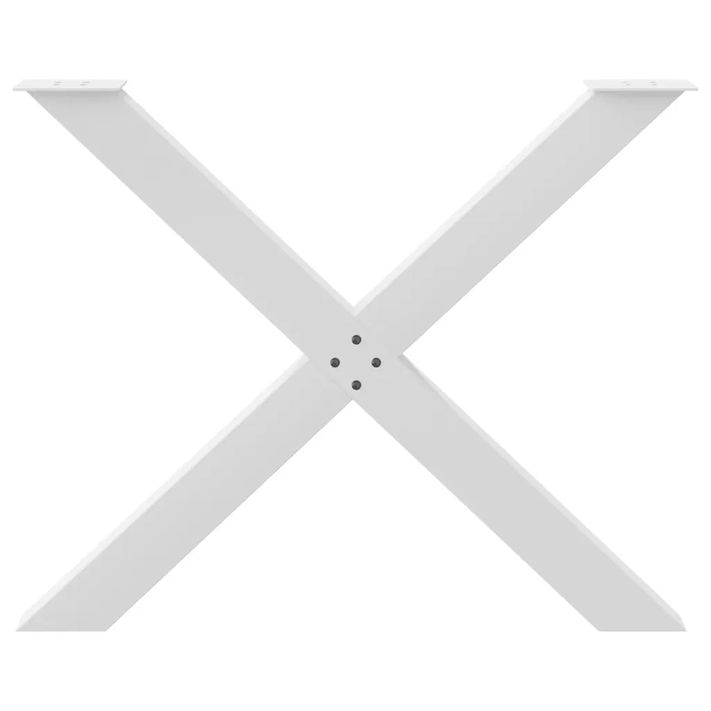 Gambe per tavolo da pranzo a forma di X 3 pz bianche 90x(72-73) cm in acciaio 4012997