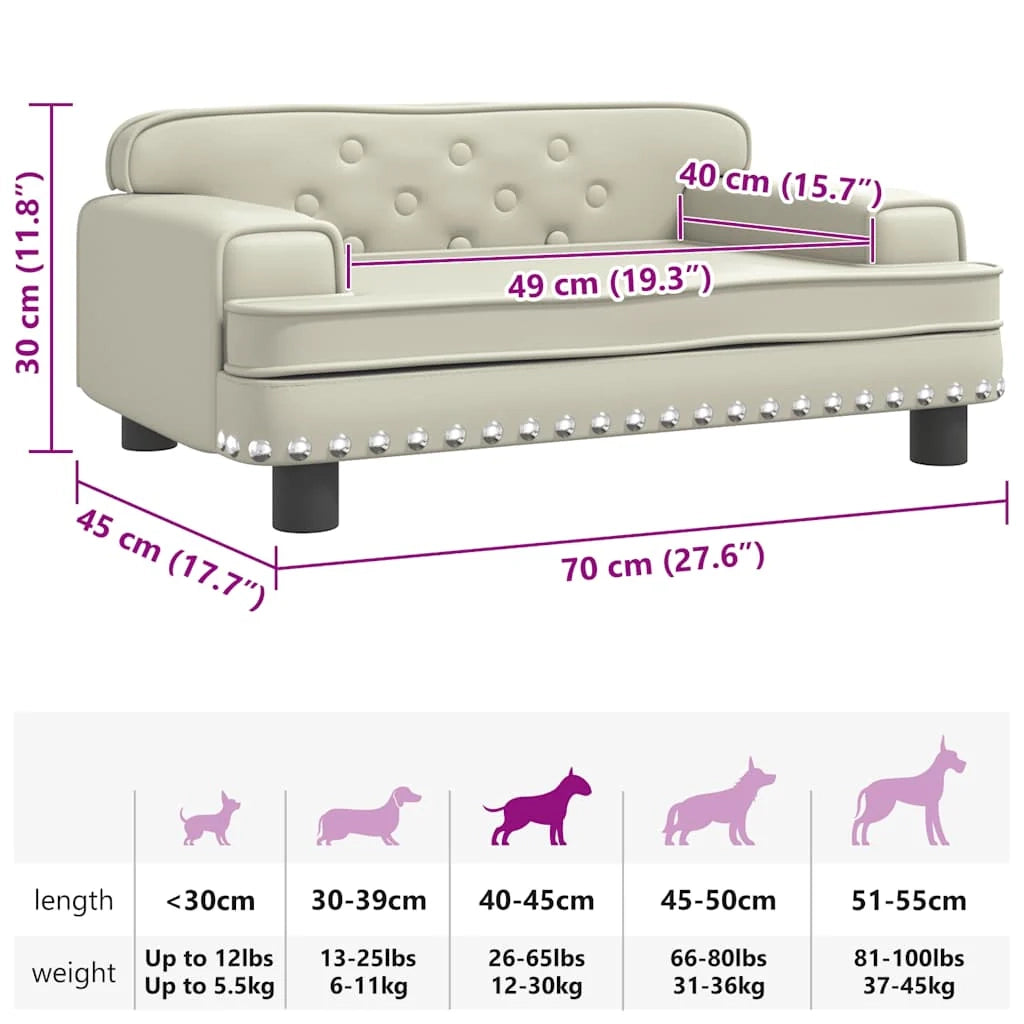 Divano letto per cani comodo 70 x 45 x 30 cm crema similpelle 02_0042821