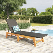 Sdraio Nero e Marrone in Polyrattan e Legno Massello di Acacia 319726