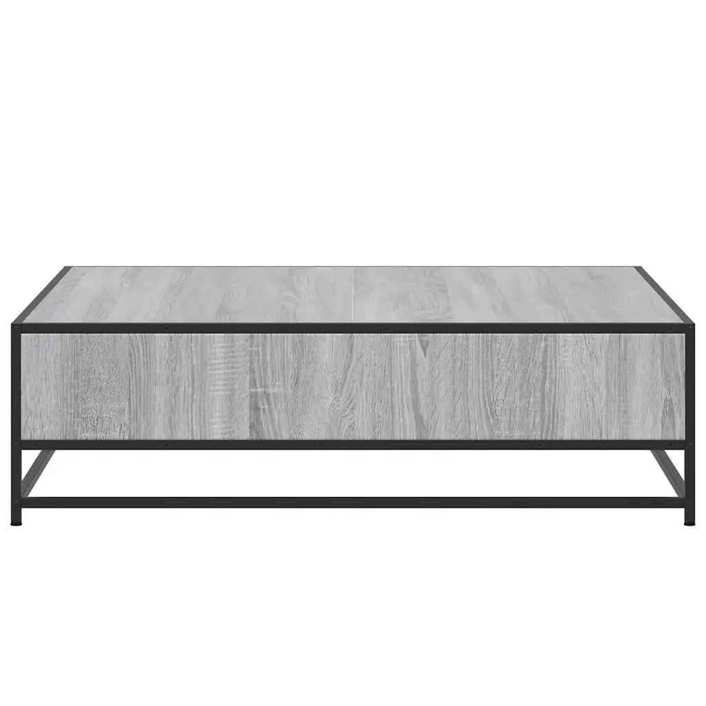 Tavolino Grigio Sonoma 100x100x30 cm in Truciolato e Metallo 848777