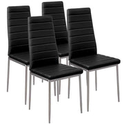 Set 4 Sedie Moderne sala Pranzo Salotto Cucina Seduta Imbottita Ecopelle Nero