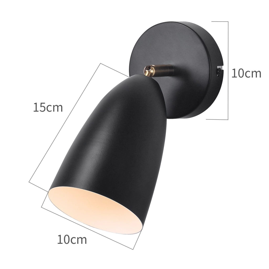 ZMH Applique da parete per interni nera vintage orientabile da parete per camera da letto 40W