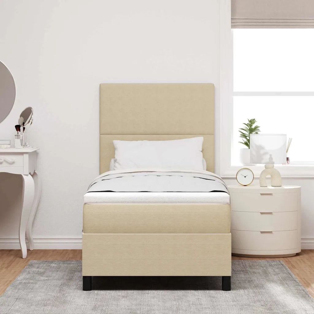 Letto a molle con testiera Grigio chiaro e bianco 80 x 200 cm 3337534