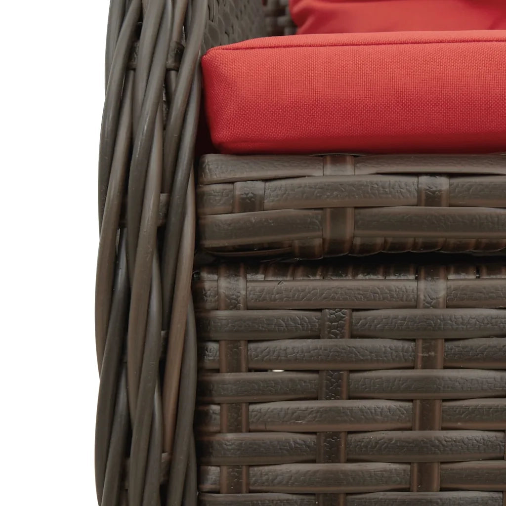 Sedie da giardino reclinabili 2 pz in Polyrattan Marrone 368658