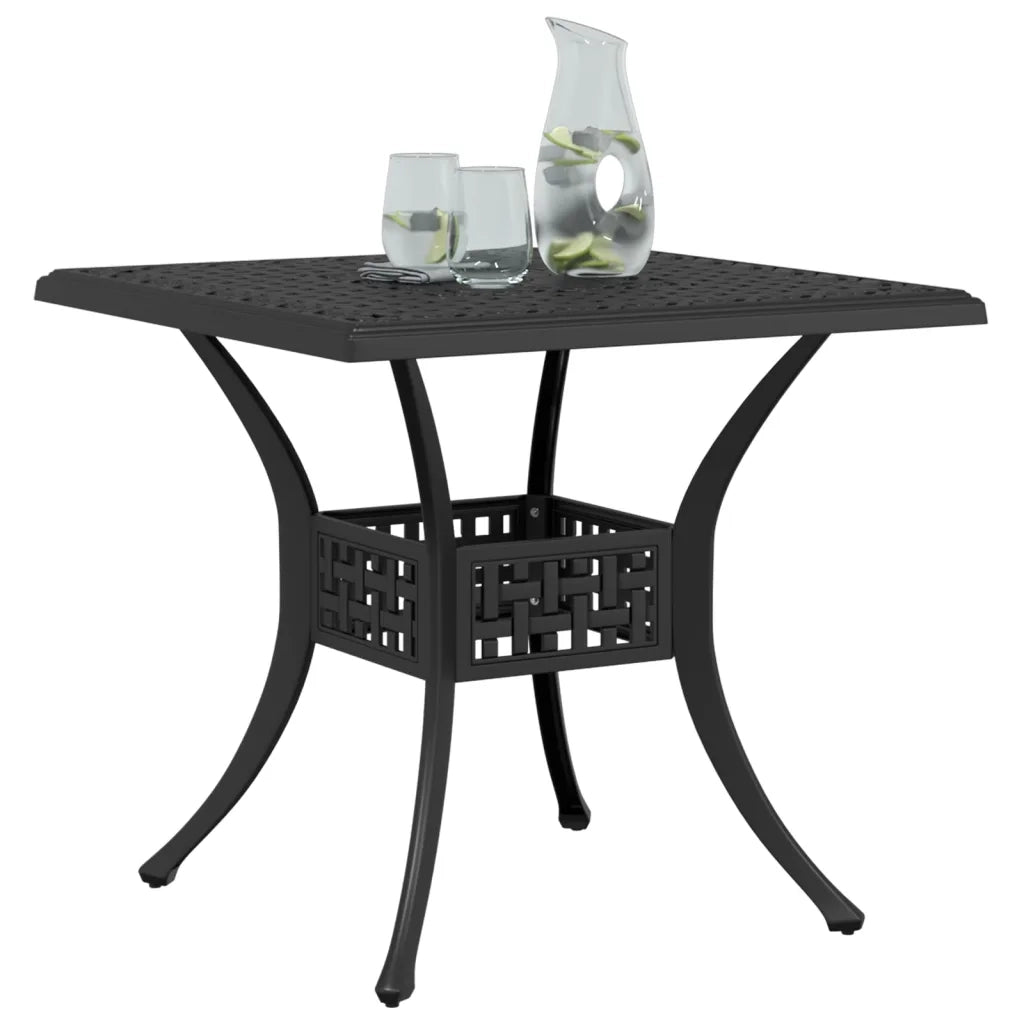 Tavolo da Giardino Nero 80x80x75 cm in Alluminio Pressofuso 4002812