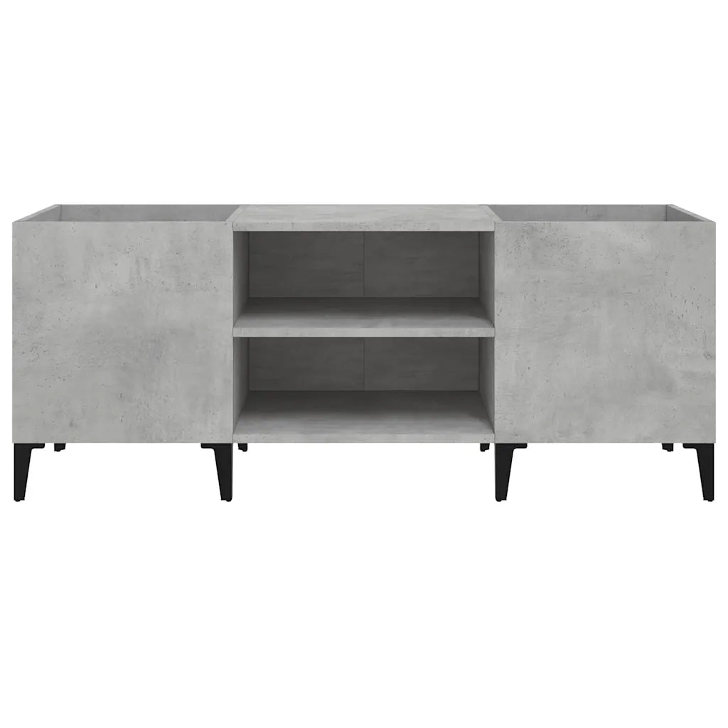 Mobile Porta Dischi Grigio Cemento 121x38x48 Legno Multistrato 831937