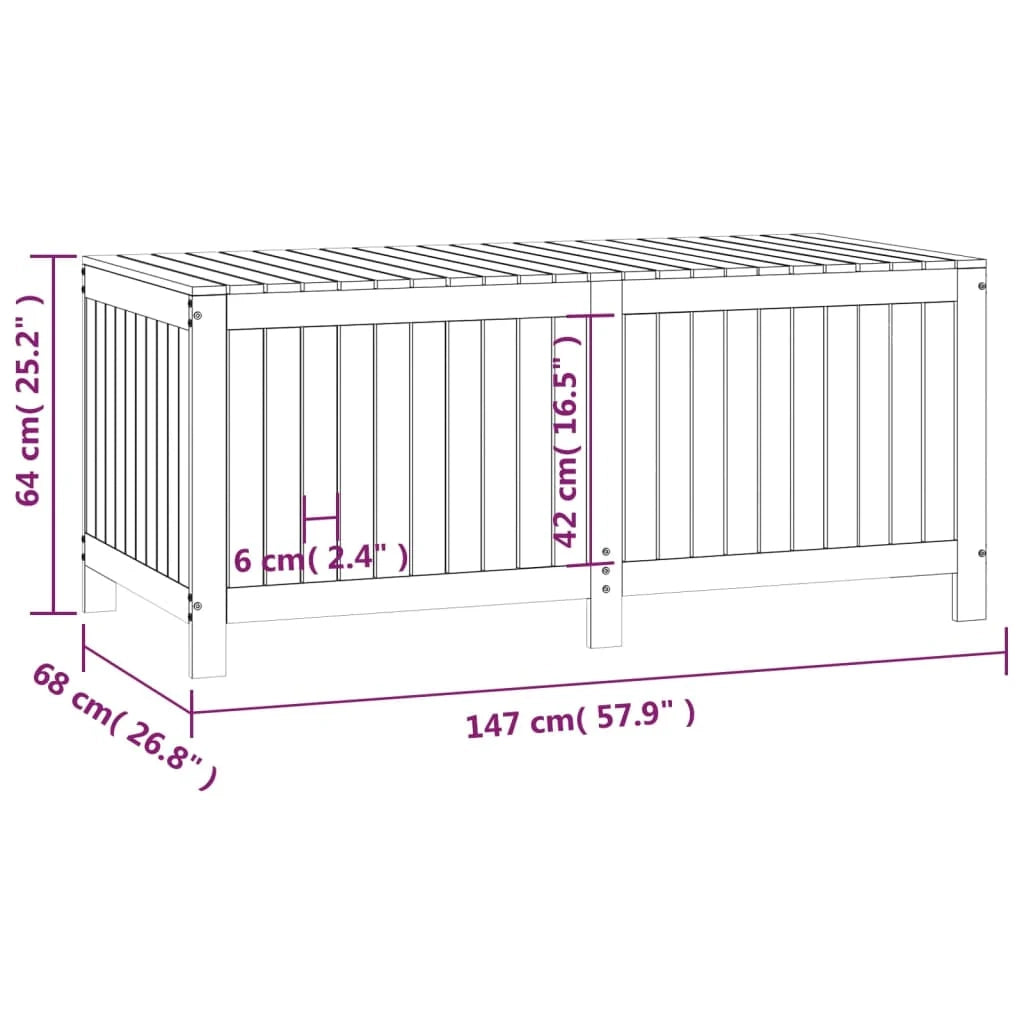 Baule portaoggetti da giardino 147 x 68 x 64 cm legno di pino massiccio 02_0013008