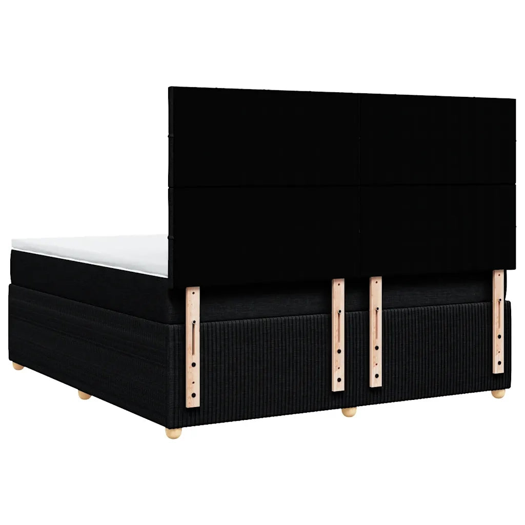 Giroletto a Molle con Materasso Nero 180x200 cm in Tessuto