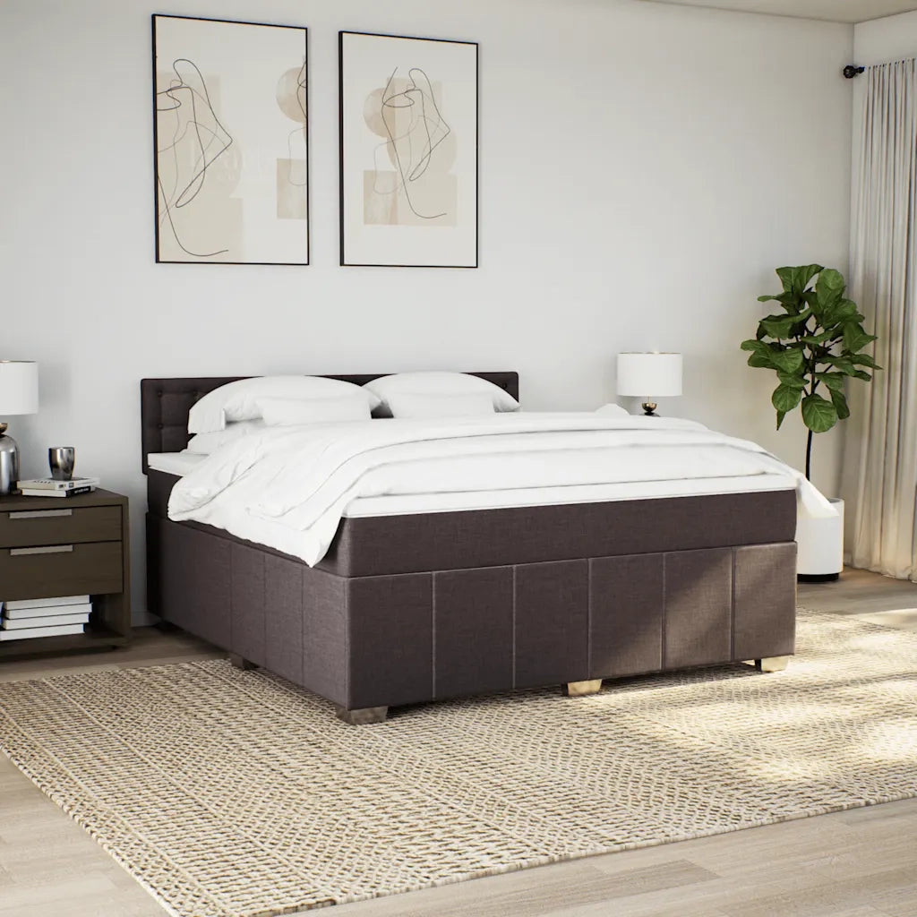 Giroletto a Molle con Materasso Marrone Scuro 180x200cm Tessuto 3289464