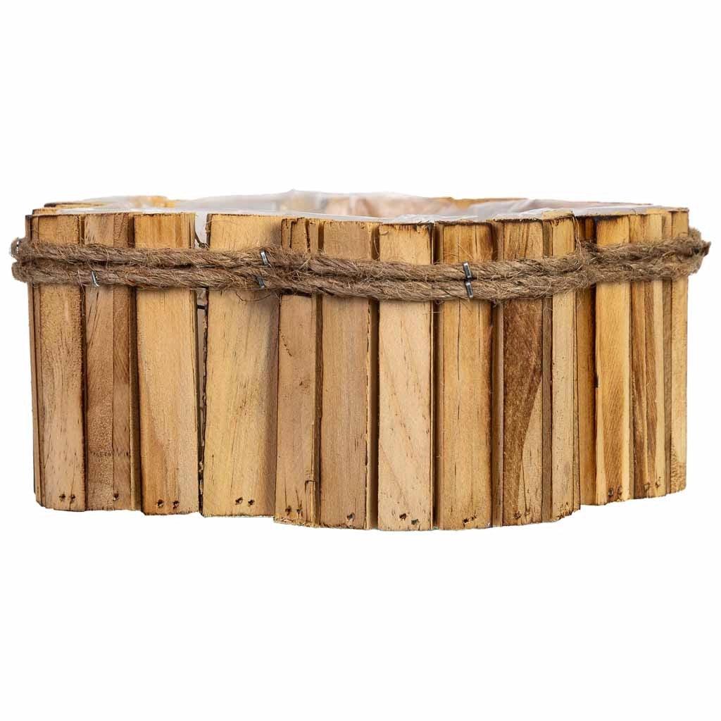 Cesto in legno a forma di fiore 21x21x9h cm