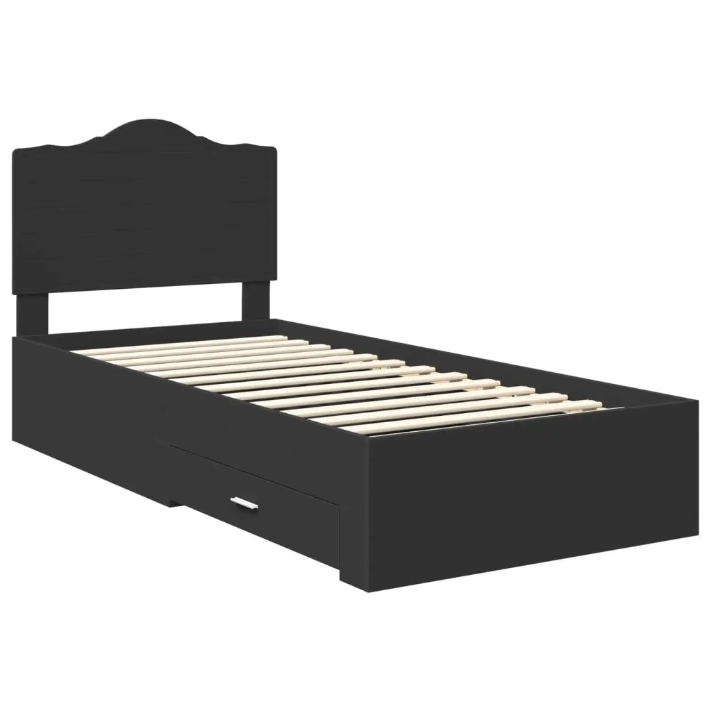Struttura del letto Nero 100 x 200 cm Legno multistrato