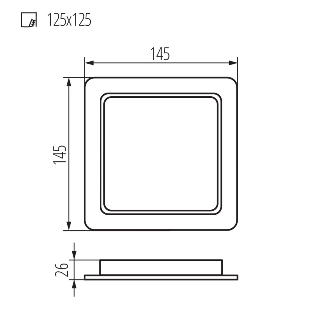 Faretto soffitto quadrato LED 12W 4000K IP44 Kanlux