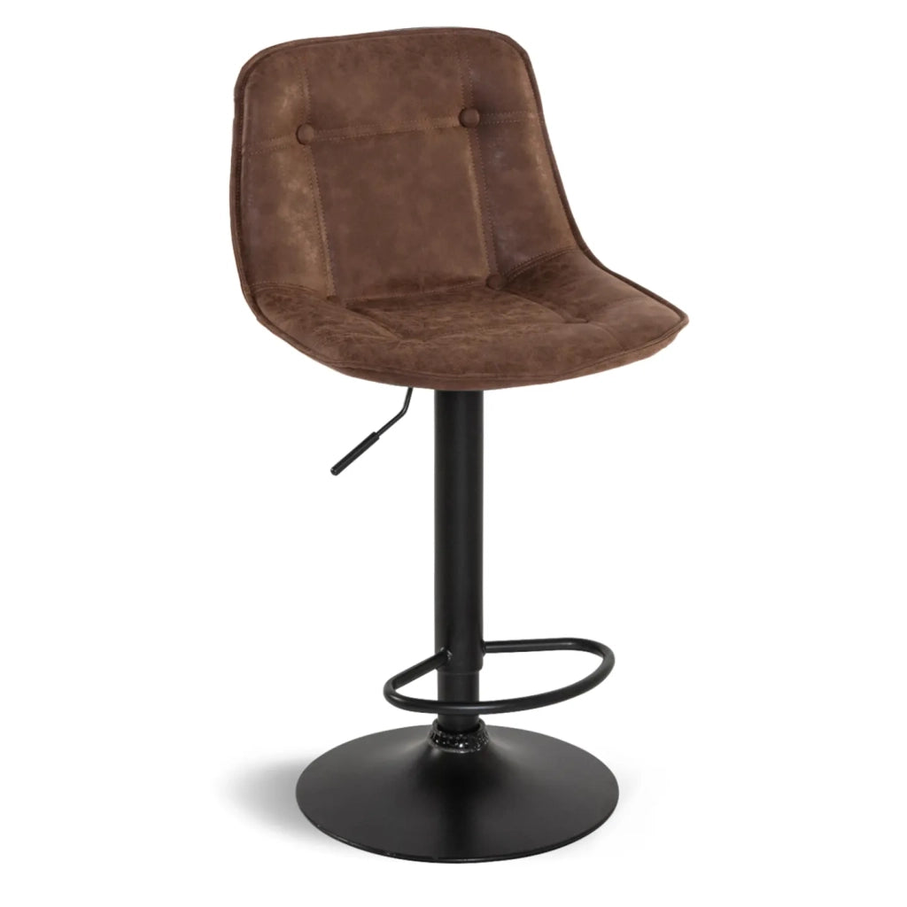 IDMarket - Set di 4 sgabelli da bar DENVER marrone vintage